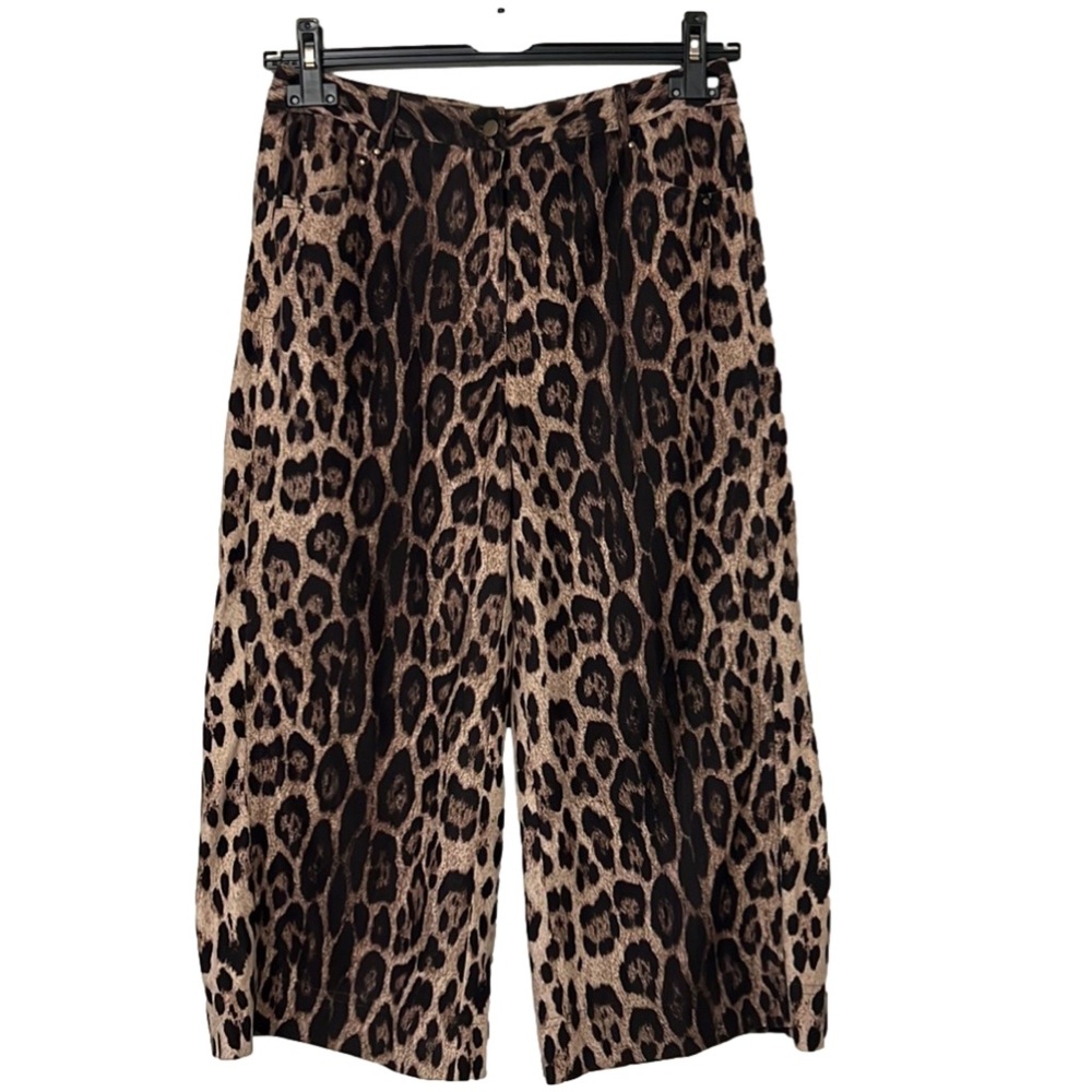 Spanner Leopard Print Cropped Pants